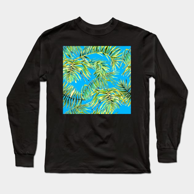 Seamless Watercolor tropic Long Sleeve T-Shirt by Olga Berlet